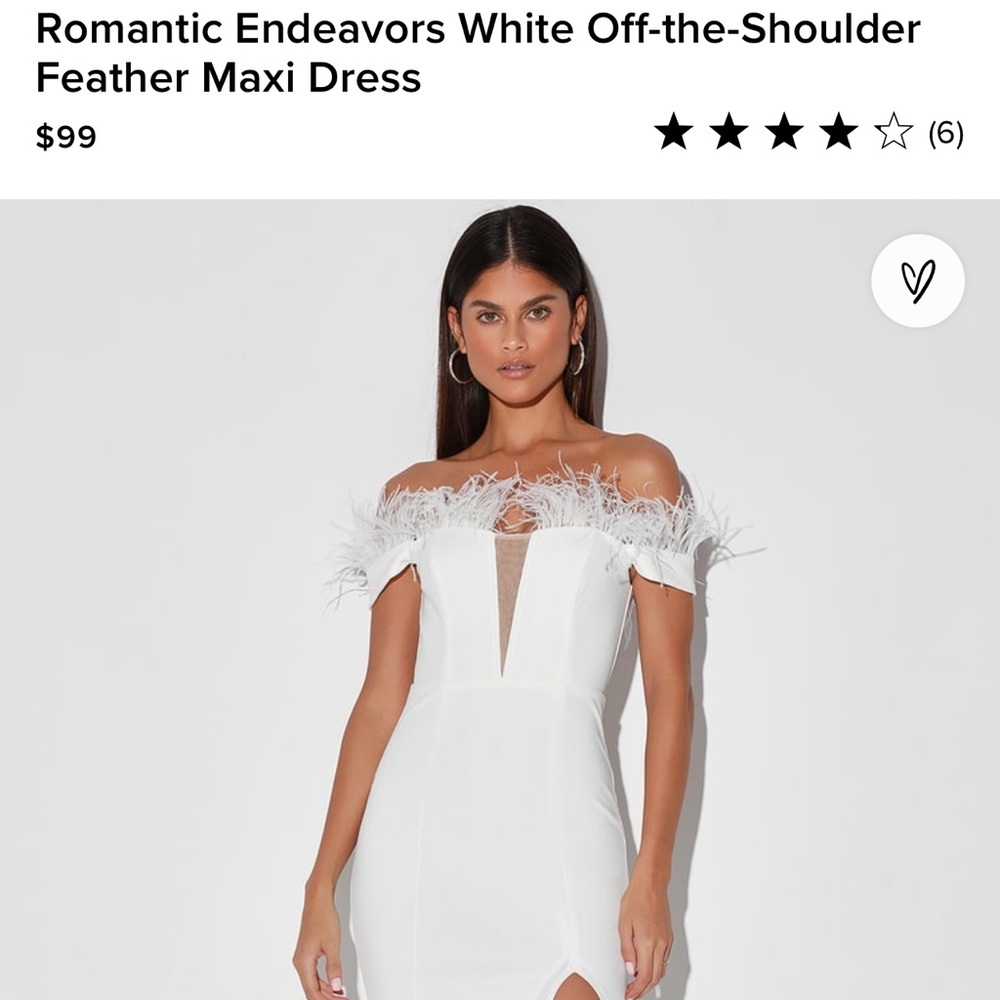 Lulus romantic endeavors white maxi off the shoulder dress size XS NWT